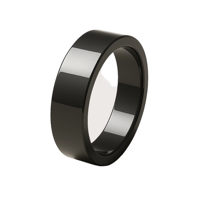 Black metal contactless payment ring for tap to pay
