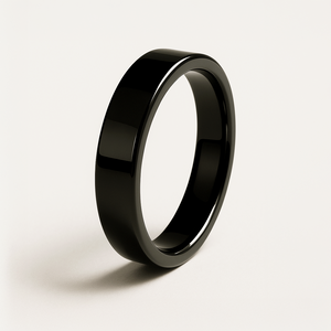 Narrow Ceramic Black Payment Ring