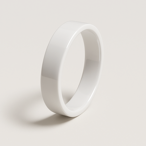 Narrow Ceramic White Payment Ring