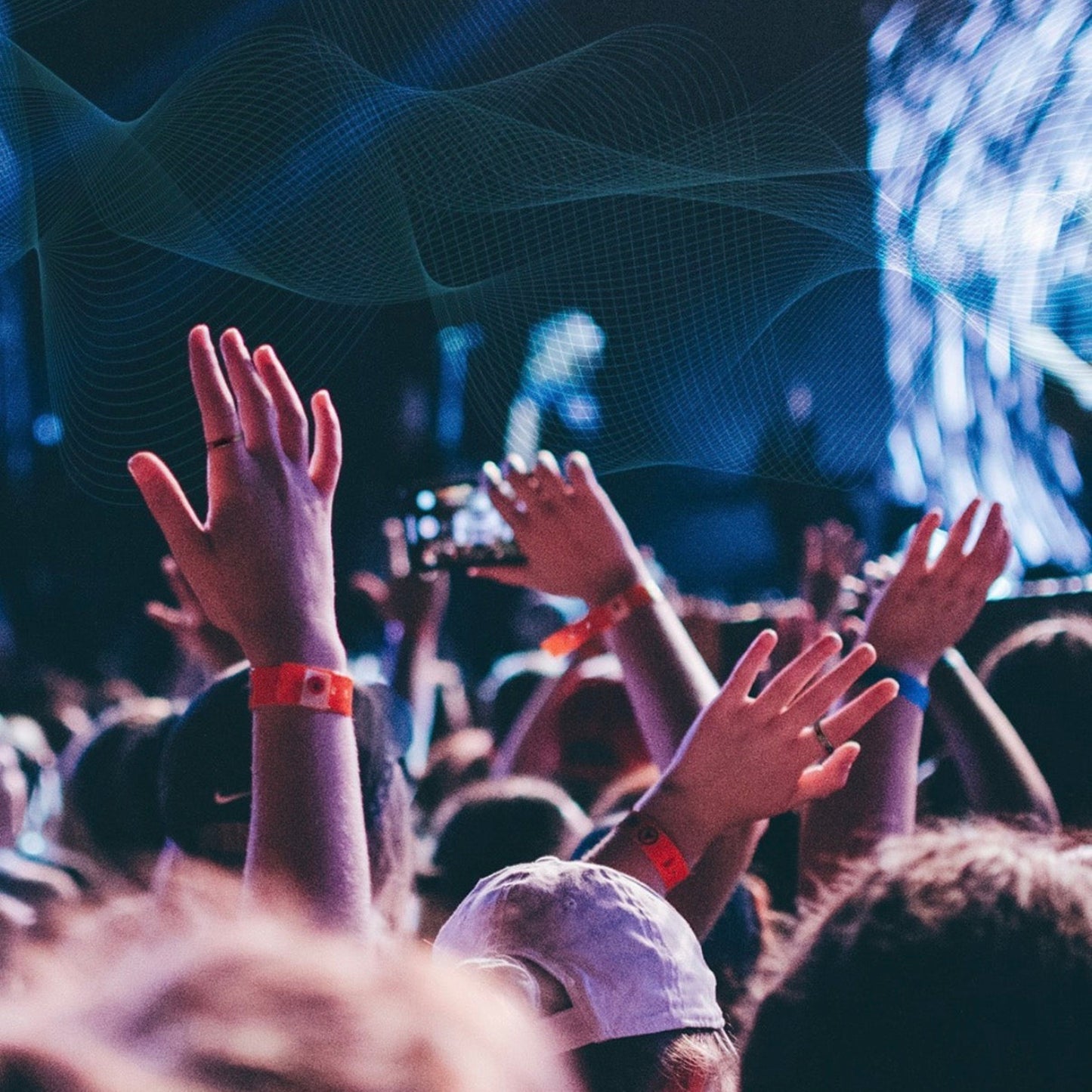 Close up of Twinn payment ring on hands