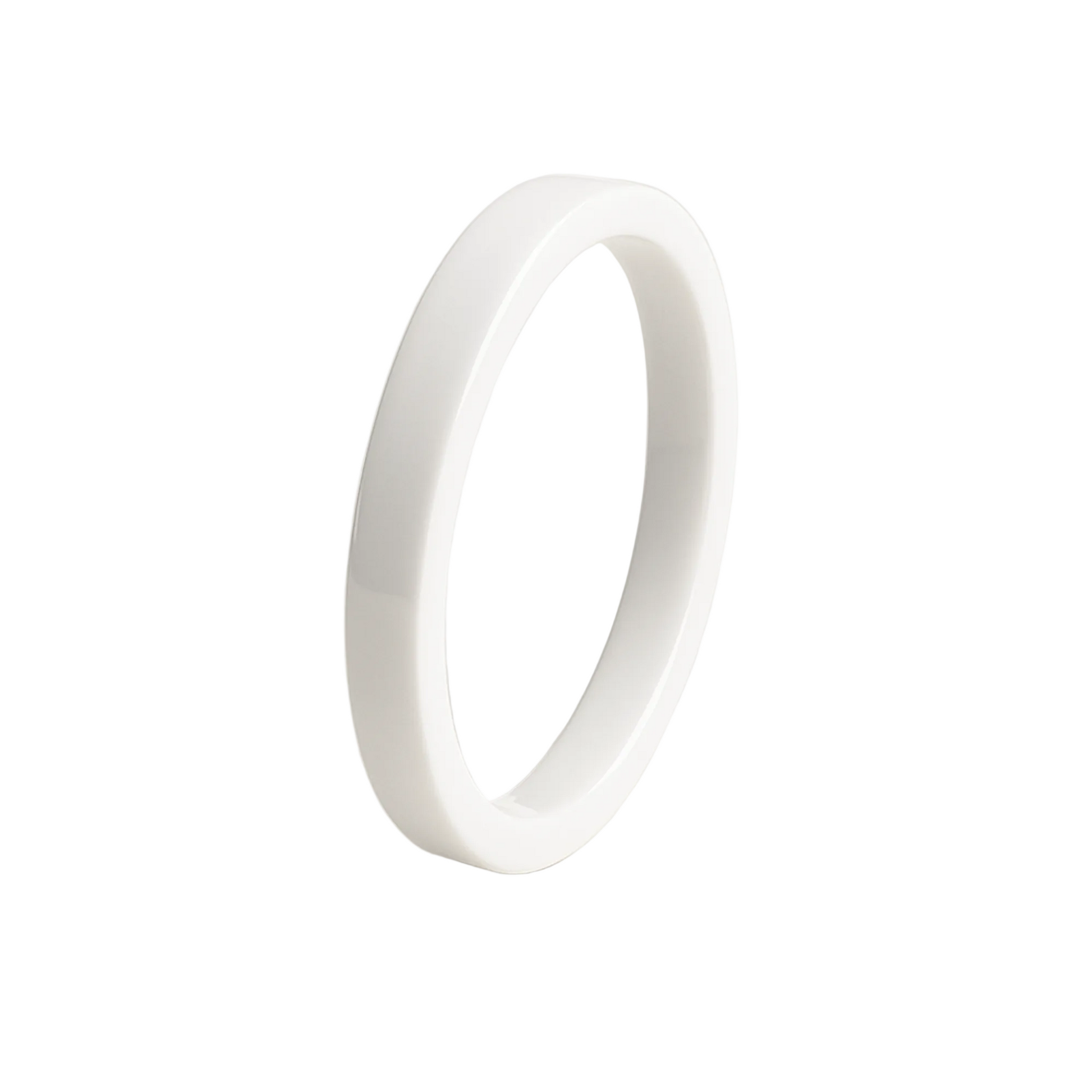 Ultra thin white ceramic contactless payment ring by Twinn