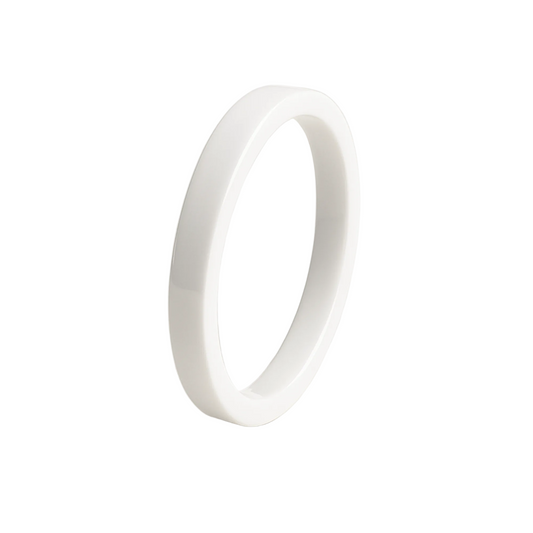 Ultra thin white ceramic contactless payment ring by Twinn