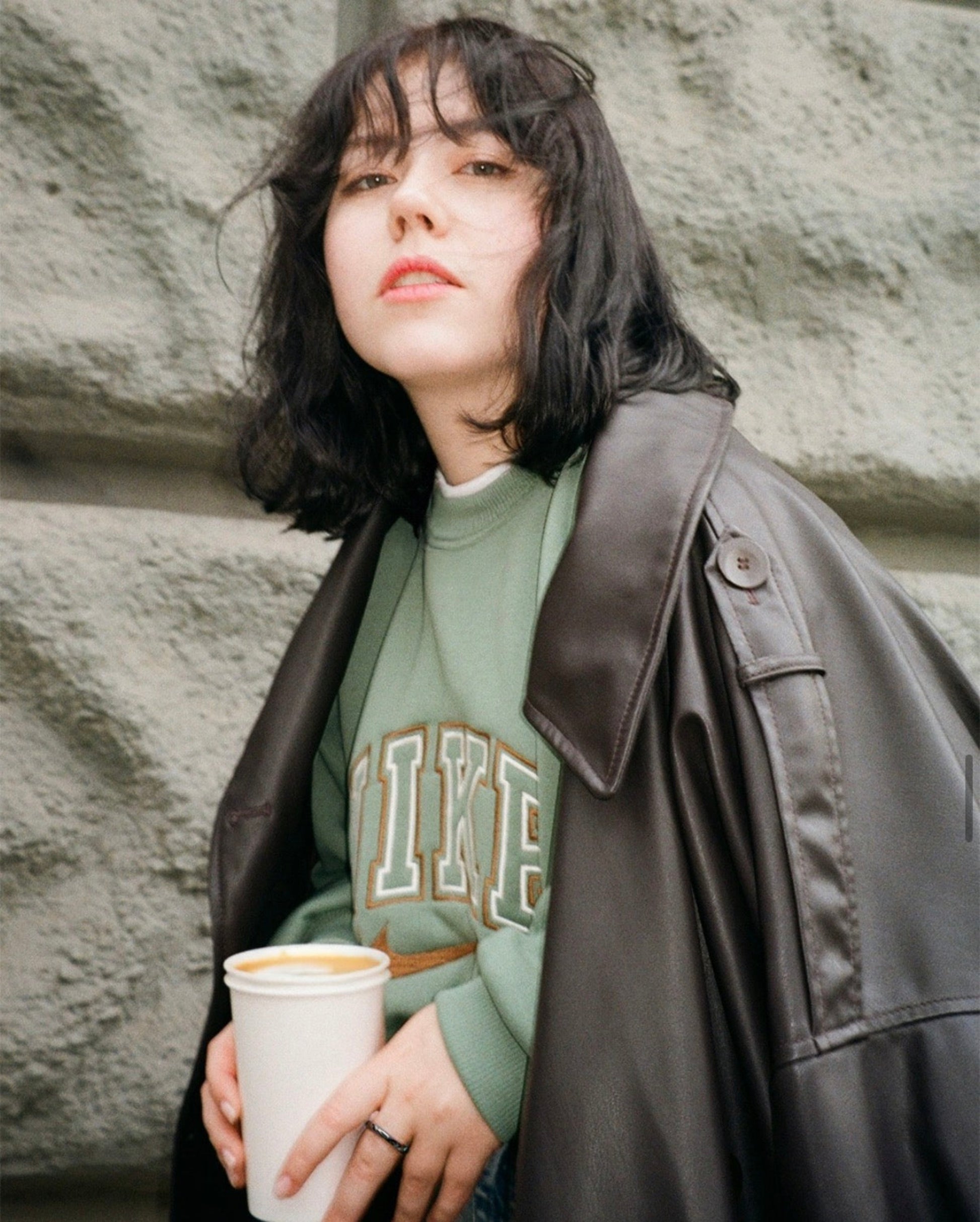 Woman wearing contactless payment ring
