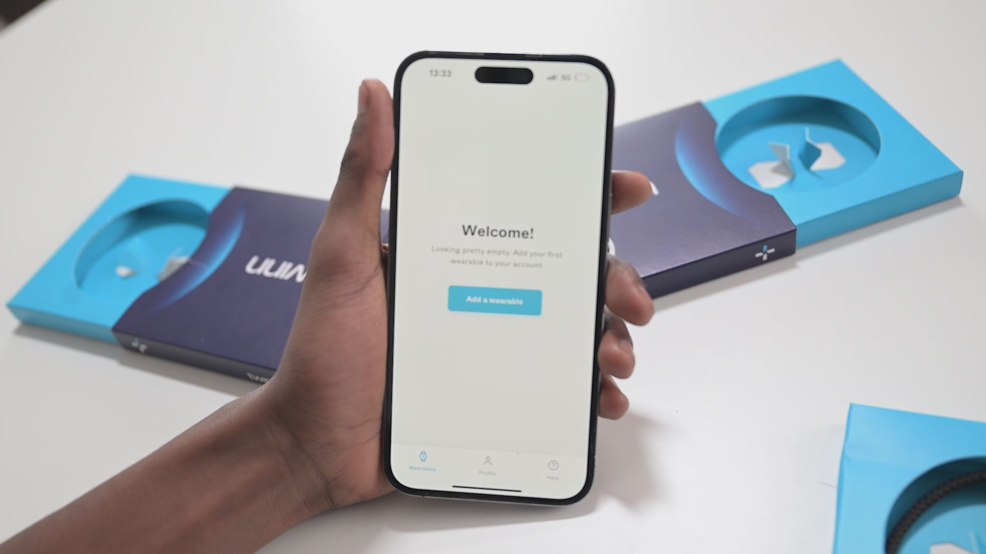 Load video: a man setting up his Twin Contactless Payment Ring