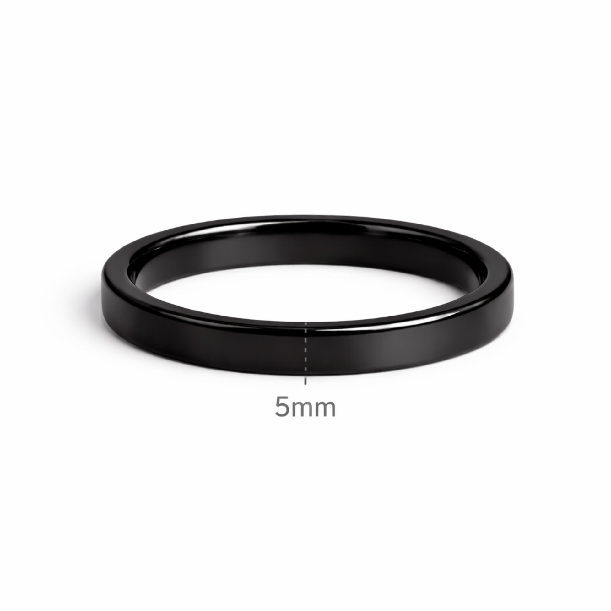 Twinn Classic Black 5mm ceramic contactless payment ring profile