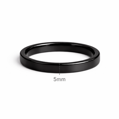 Twinn Classic Black 5mm ceramic contactless payment ring profile
