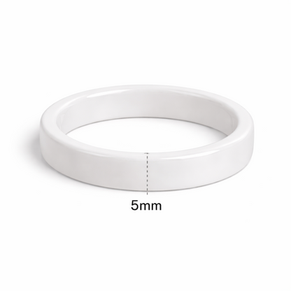 Twinn classic white ceramic contactless payment ring profile