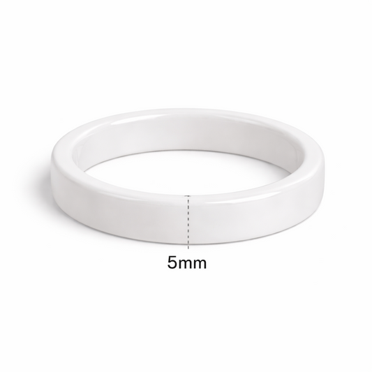 Twinn classic white ceramic contactless payment ring profile