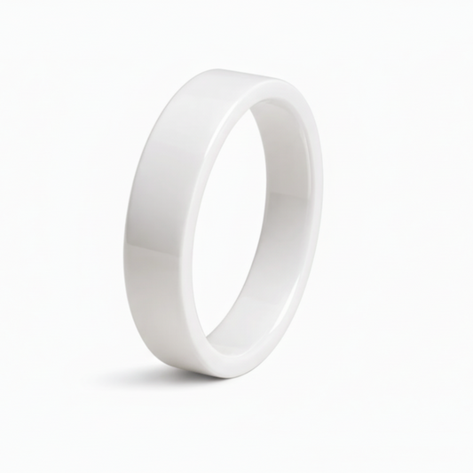 Twinn Classic White ceramic contactless payment ring