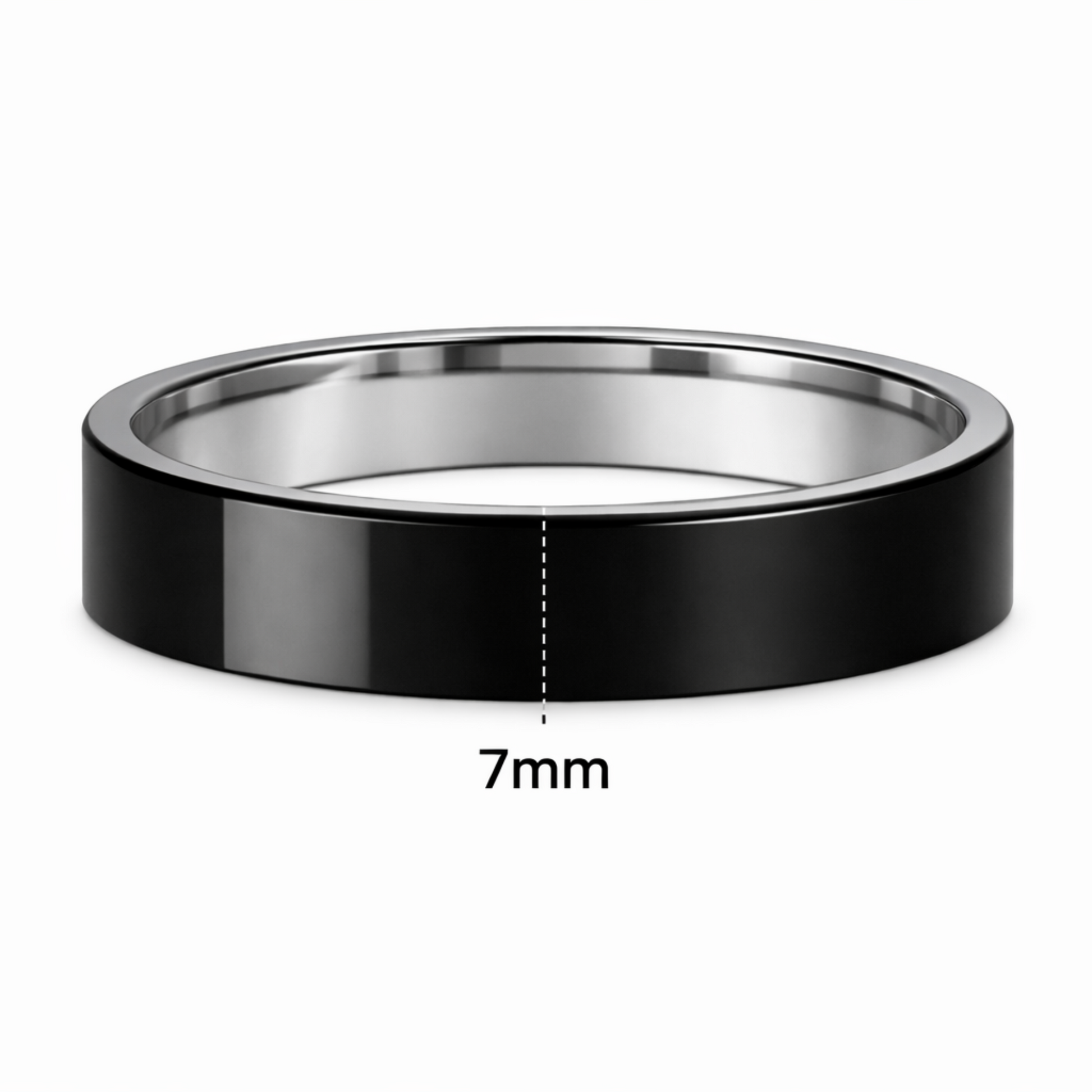 Twinn Metal Black 7mm contactless payment ring profile