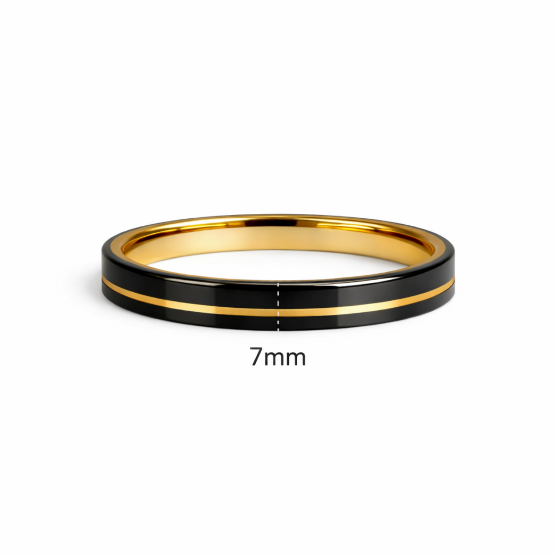 Twinn Metal Black Gold 7mm contactless payment ring profile