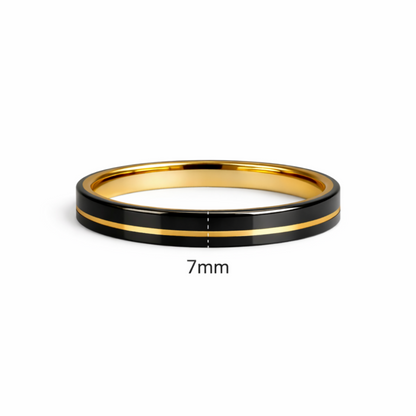 Twinn Metal Black Gold 7mm contactless payment ring profile