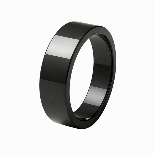 Twinn metal black contactless payment ring premium 7mm