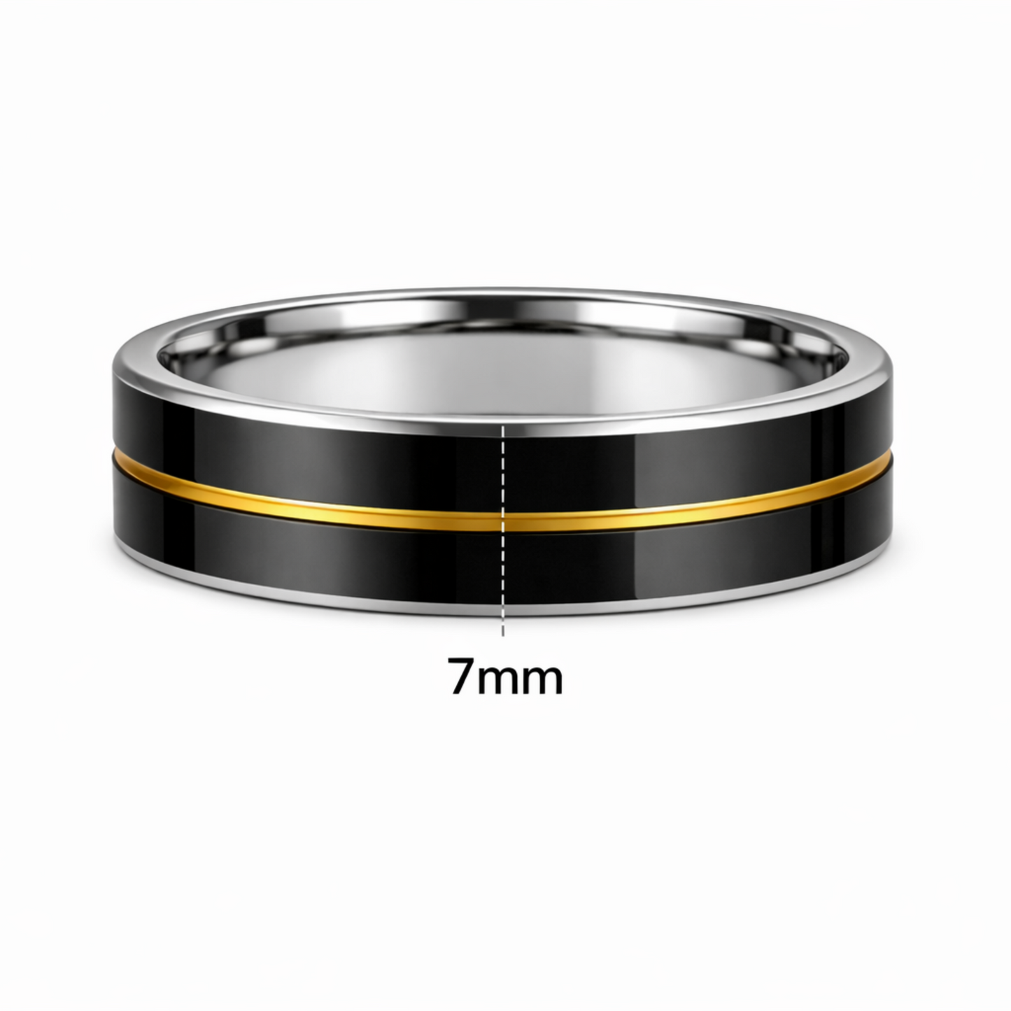 Twinn Metal Gold Silver 7mm contactless payment ring profile