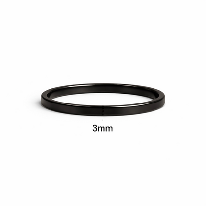 Twinn Ultra Black 3mm ceramic contactless payment ring profile