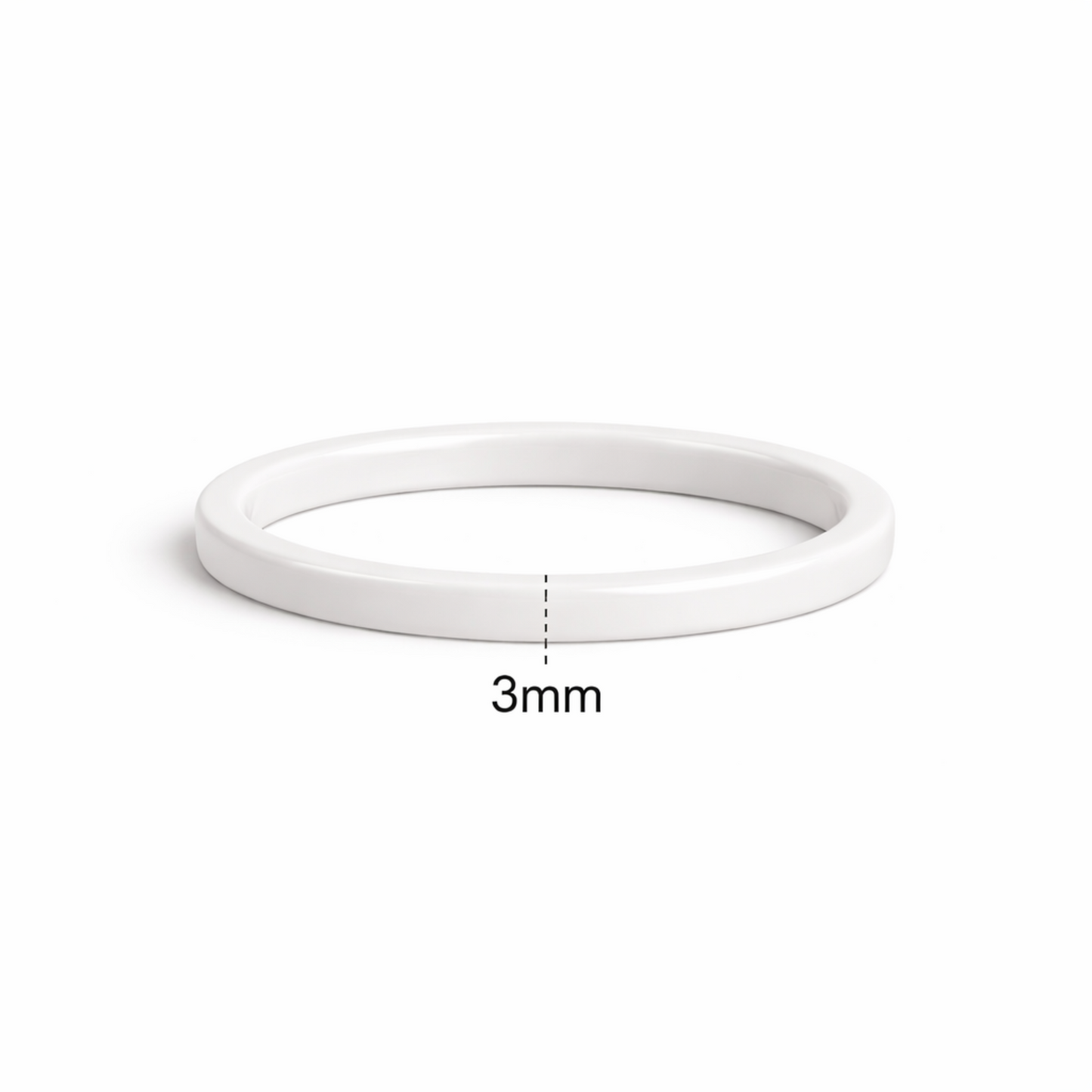 Twinn Ultra White 3mm ceramic contactless payment ring profile