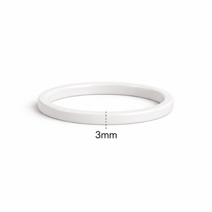 Twinn Ultra White 3mm ceramic contactless payment ring profile